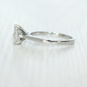 1ct Princess Cut Solitaire cathedral ring in Titanium or White Gold - Moissanite or Simulated diamond image 4