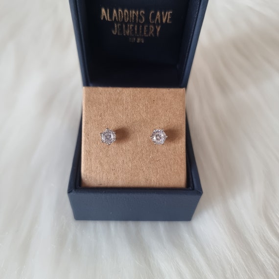 Fleur Rouge Orecchini Donna In Argento 925 Con Zirconia - Platino E Oro Rosa - Gioielli Eleganti A Cuore
