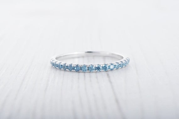 Blue topaz eternity ring deals