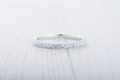 1.8mm wide natural Aquamarine Half Eternity ring in titanium, white gold or Silver - stacking ring - wedding band - handmade engagement ring