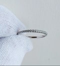 1.8mm wide Moissanite Half Eternity ring in Titanium, white gold or Silver - stacking ring - wedding band - handmade engagement ring