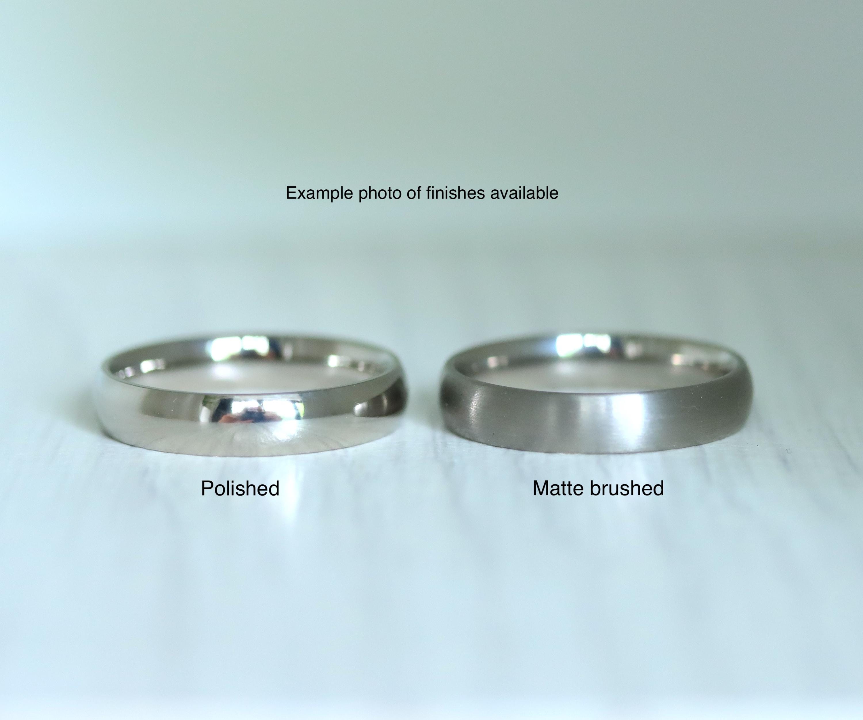 4mm Titanium Wedding Band - Domed Comfort Fit Polished Ring, Free Engraving - View #4