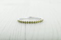 1.8mm wide natural Peridot Half Eternity ring  in white gold or Silver - stacking ring - wedding band - handmade engagement ring