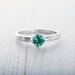 Natural Emerald Solitaire engagement ring - available in sterling silver or white gold - handmade engagement ring - wedding ring