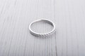 1.8mm wide Man Made Diamond Simulant Half Eternity ring in Titanium, white gold or Silver - stacking ring - wedding band