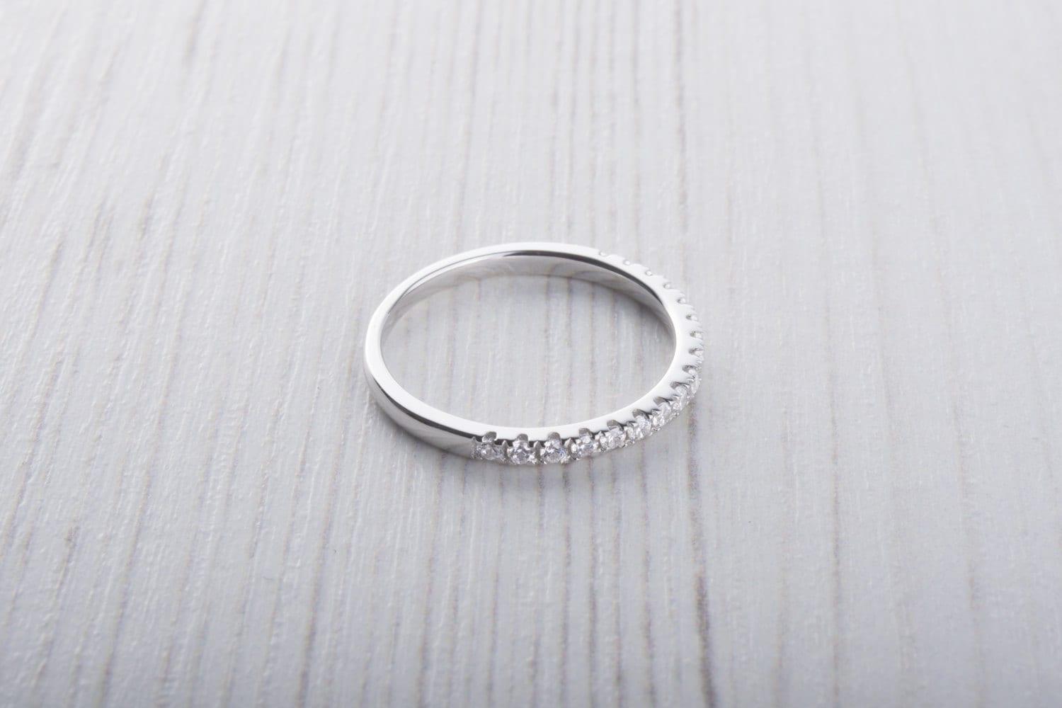 1.8mm Wide Man Made Diamond Simulant Half Eternity Ring in - Etsy UK