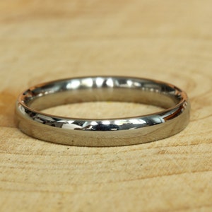 3mm Titanium Comfort Fit / Court Shape Plain band Wedding Ring in either polished or matte finish