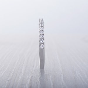 1.8mm wide Man Made Diamond Simulant Half Eternity ring  in image 3