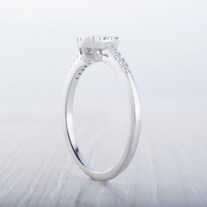 Genuine Moissanite Engagement Ring Available in Sterling Silver or White Gold Filled Handmade image 3