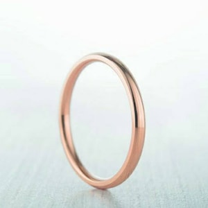 2mm filled 18ct Rose gold Plain Wedding band Ring - gold ring