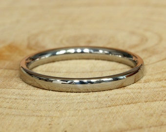 2mm Titanium Comfort Fit / Court Shape Plain band Wedding Ring