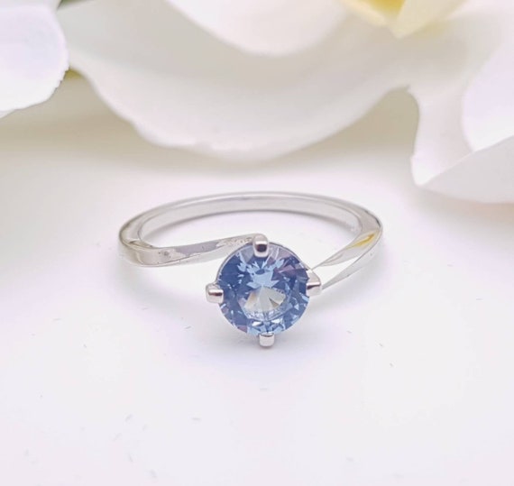 Solid Platinum Solitaire Aquamarine and .05 Cttw Diamond Charm Pendant Chain Necklace 18