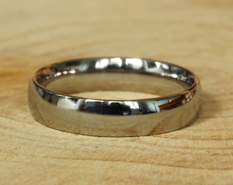 4mm Wide Comfort Fit / Court Shape Titanium Plain band Wedding Ring