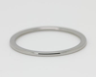 1mm Titanium Comfort Fit / Court Shape Plain band Wedding Ring - midi ring