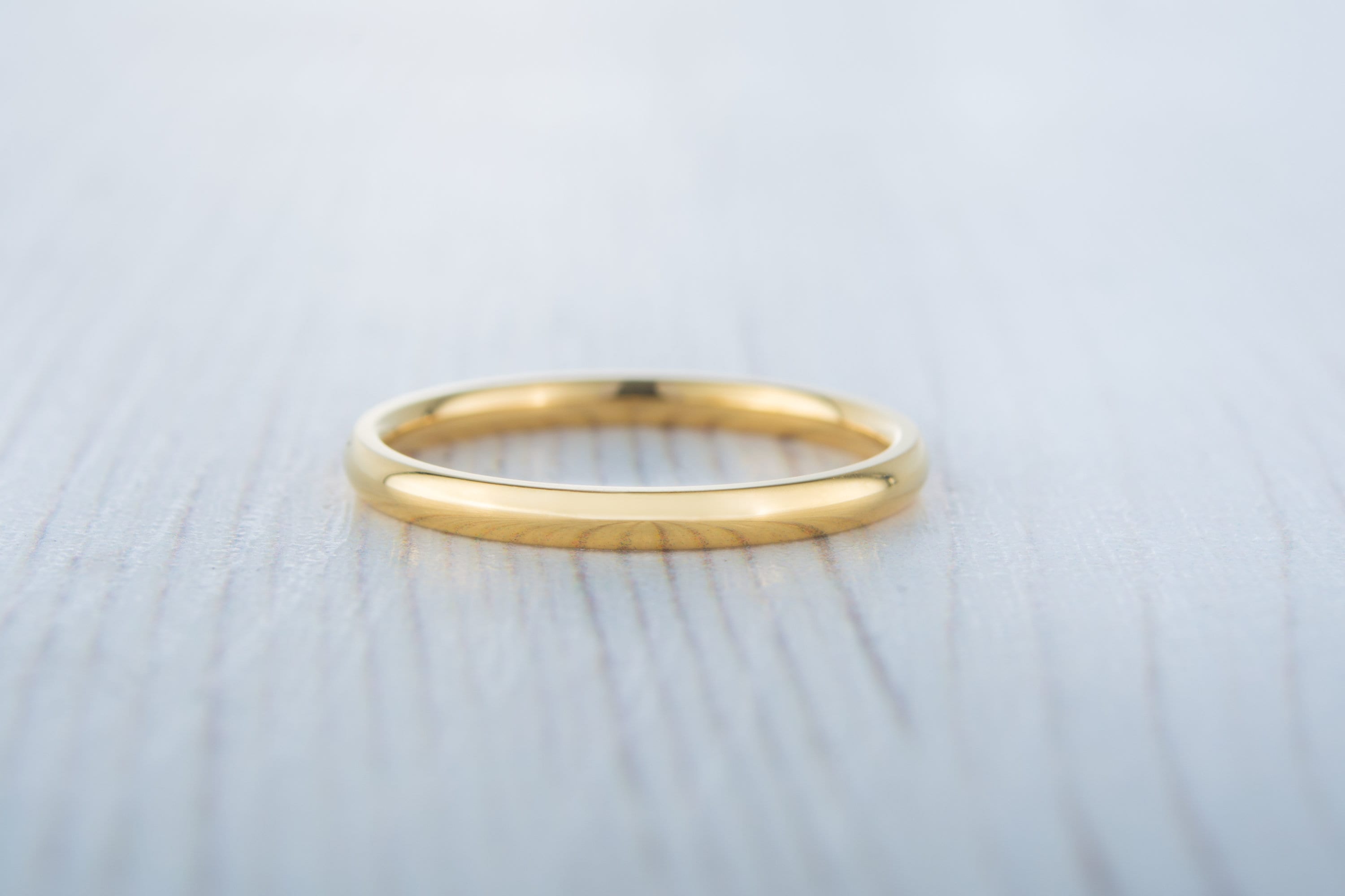 2mm Filled 18ct Yellow Gold Plain Wedding Band Ring - Gold Ring - Etsy