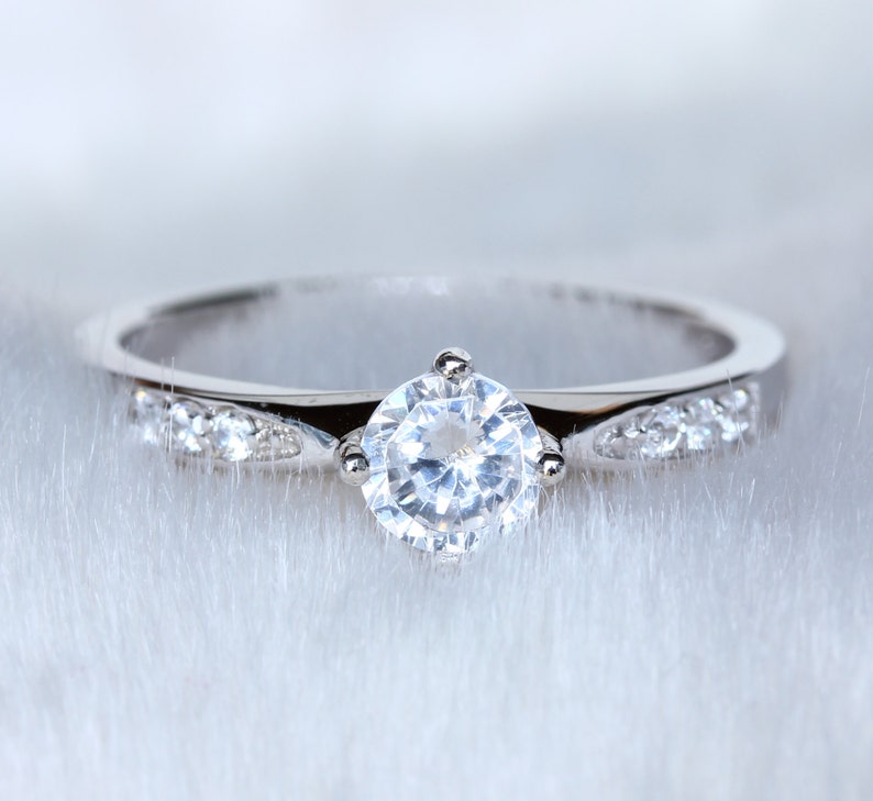 white sapphire solitaire ring white sapphire solitaire ring