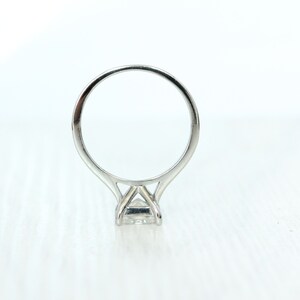 1ct Princess Cut Solitaire cathedral ring in Titanium or White Gold - Moissanite or Simulated diamond image 5