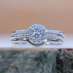 Natural White Sapphire Solitaire Engagement Ring Available in Sterling Silver or White Gold Handmade image 4