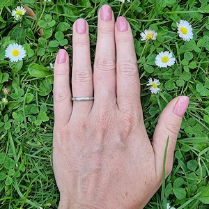 2.5mm Wide Full Eternity ring with Diamonds or White Sapphires in white gold or titanium Wedding Band Engagement ring image 5