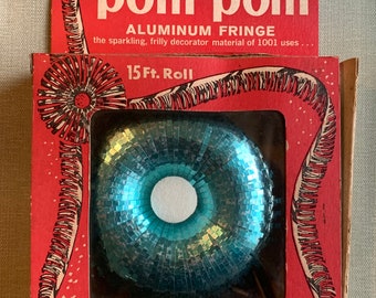 Turquoise Aluminum Fringe by Craft House 15Ft. IOB Make Your Own Eyelash Tree 1965  NOS ~ tb ~