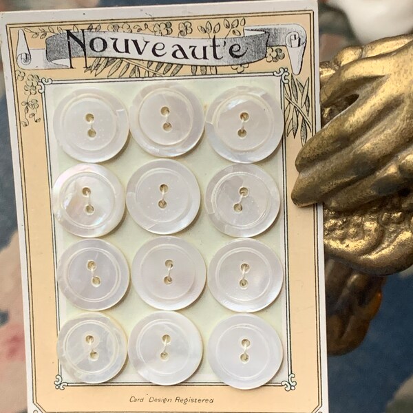 Beautiful Carded Mother of Pearl NOUVEAUT’E  12 count NOS