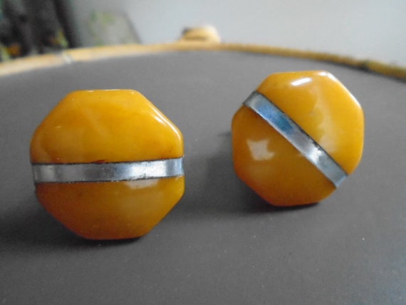 Deco Butterscotch Bakelite Drawer Pulls Handles Lot Etsy
