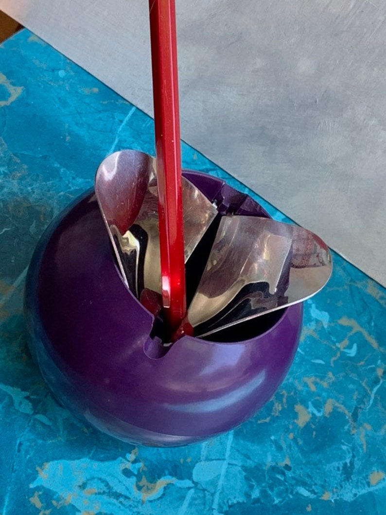 Mid Century Atomic WMF Cromargan Purple Ball Stromboli Ashtray F Danner