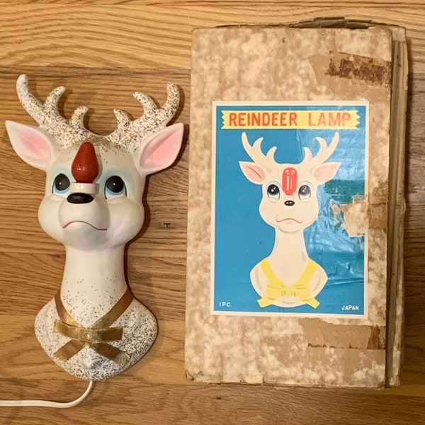 50’s Rudolph the Red Nosed Reindeer Sconce Wall Lamp JAPAN HTF Kitsch ~ TMB