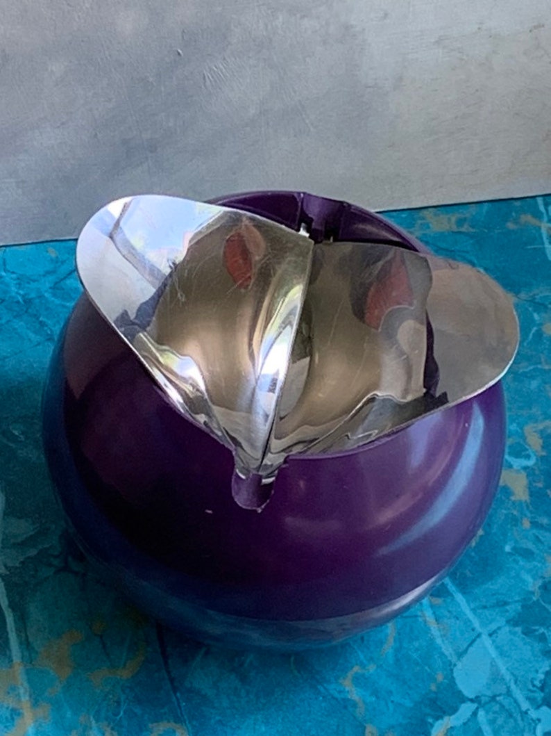 Mid Century Atomic WMF Cromargan Purple Ball Stromboli Ashtray F Danner