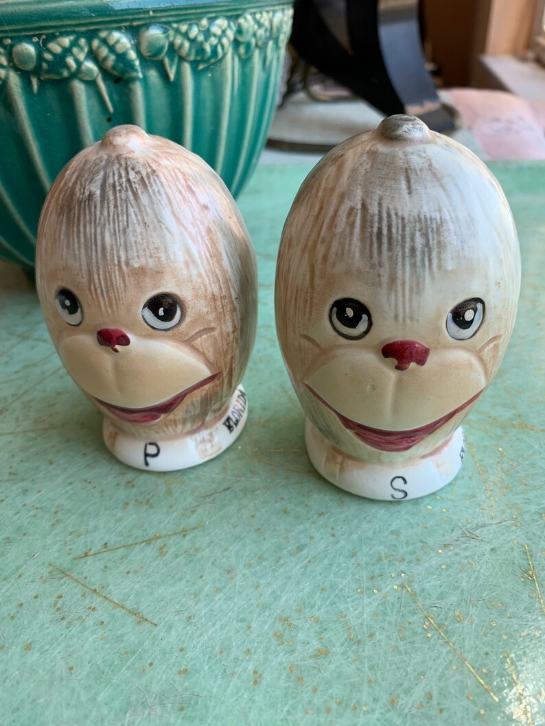 Kitsch Overload Kenmar Monkey Head Salt and Pepper JAPAN Etsy