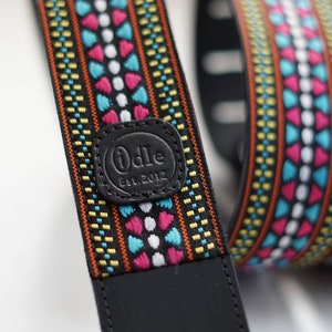 LEATHER Guitar Strap/Blue/Pink/Black Leather Guitar Strap... Acoustic Guitar Strap, Electric Guitar