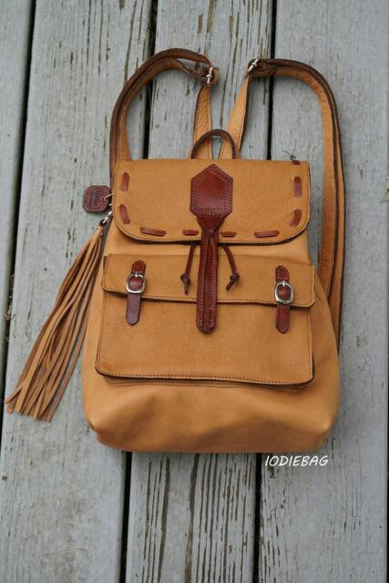 Backpack Backpack Bag Deer Tanned Cowhide Leather Sport Etsy
