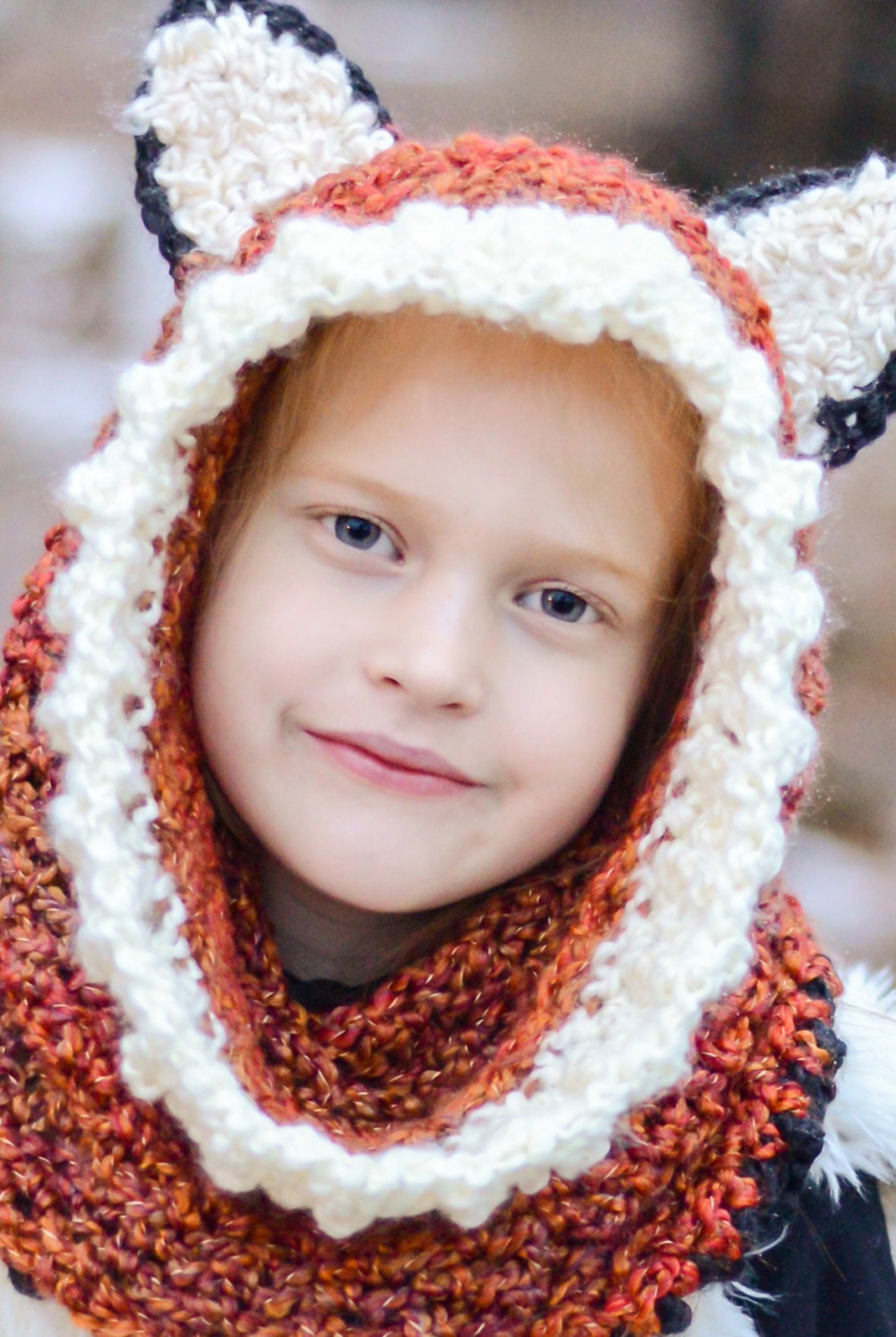 Fox Animal Hood/cowl for Kids to Adults, Crochet Animal Winter Hoods