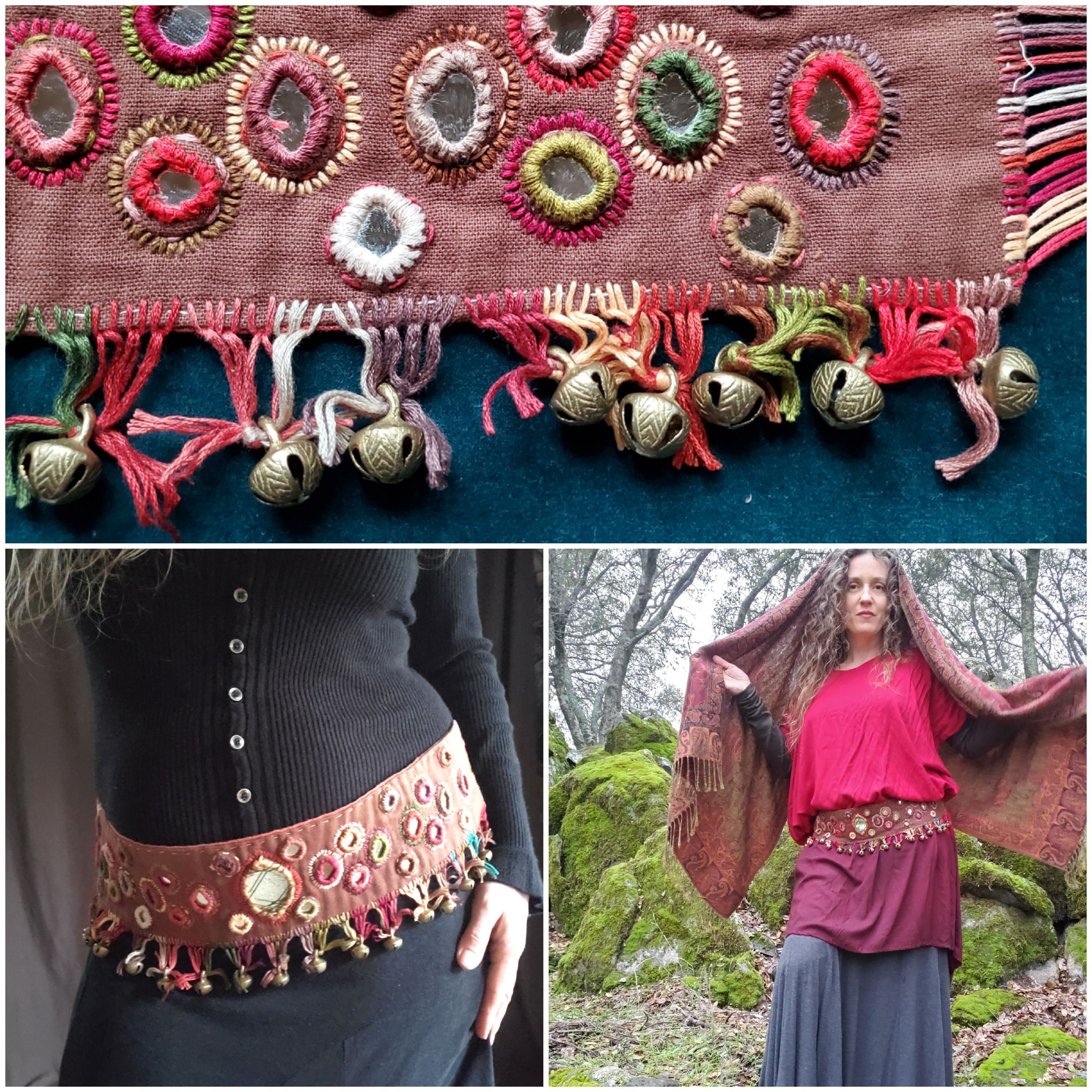 Bohemian Mirror Beaded Belt with Bells and Tassels Tribal Bellydance il_fullxfull.7064265043_4lc0.jpg main image 2