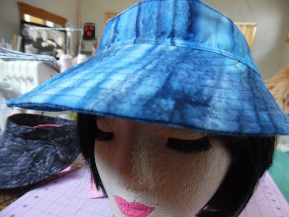blue visor hat