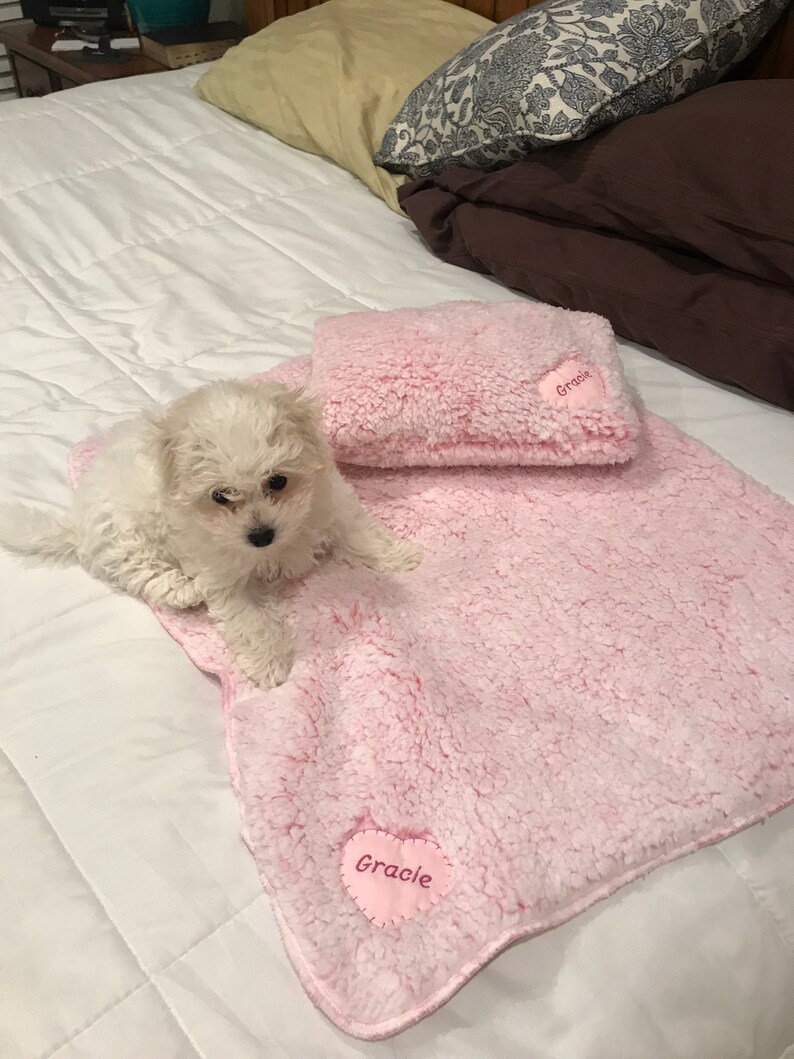 Personalized WHITE SHERPA Pet Blanket With Free Embroidery Etsy