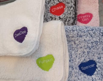 Personalized Sherpa Pet Blanket, Double Sided with FREE Embroidery