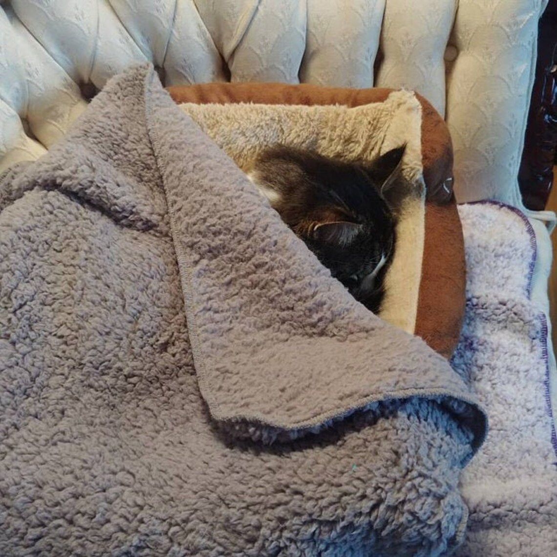 Personalized GRAY SHERPA Pet Blanket With Free Embroidery Pet Etsy