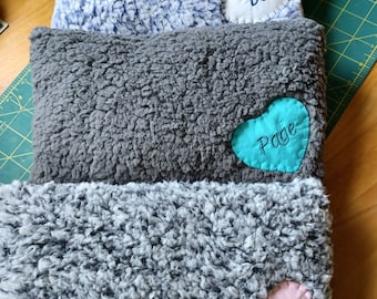 Personalized Sherpa Pet Pillow: Custom Applique, Soft Bed Pillow