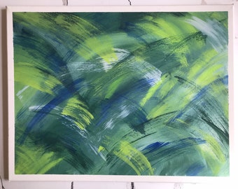 Blues & Greens aka “Blue Hues” Acrylic Painting on canvas