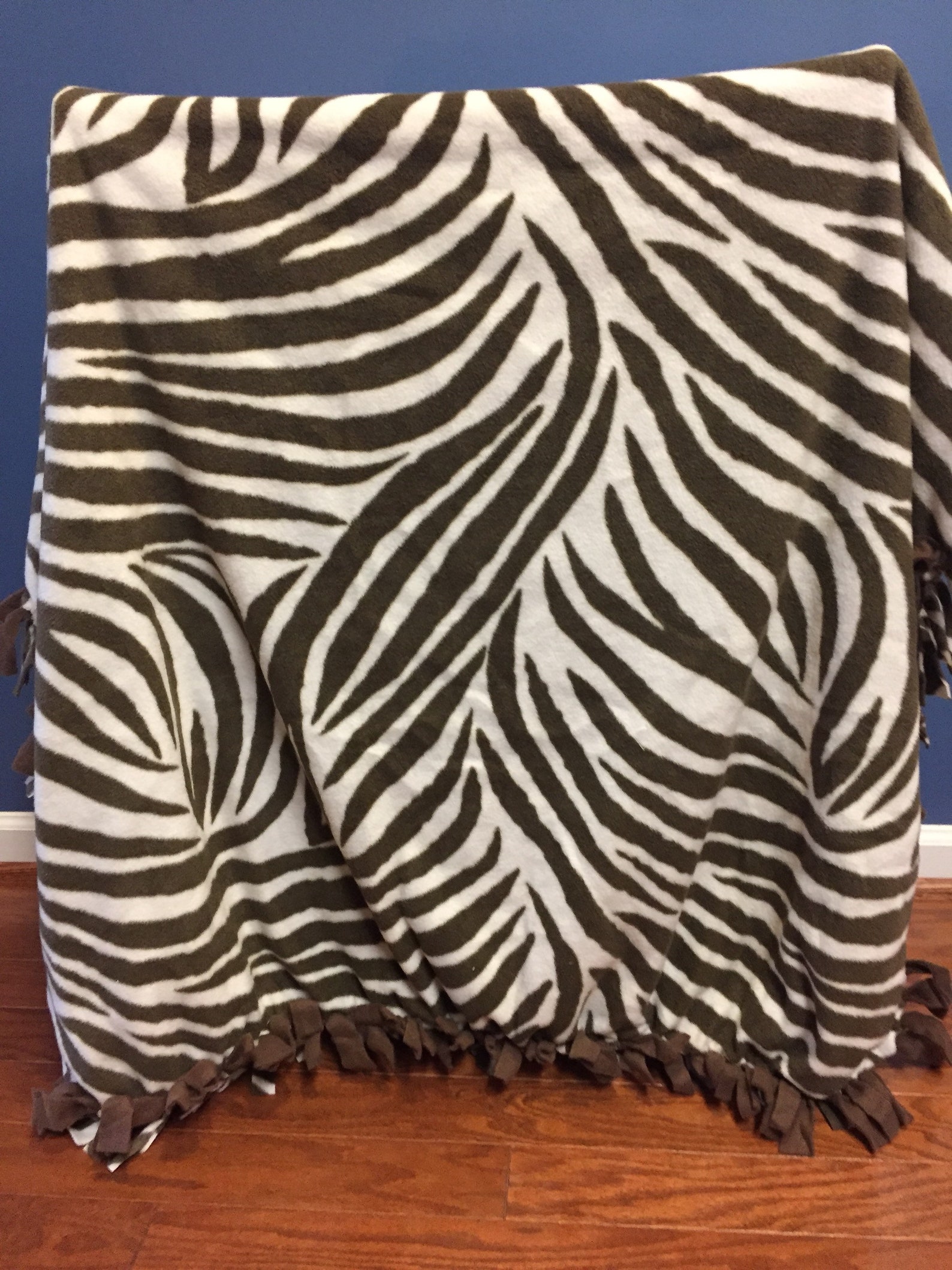 Zebra Fleece Tie Blanket Zebra Throw Blanket Zebra Blanket Etsy