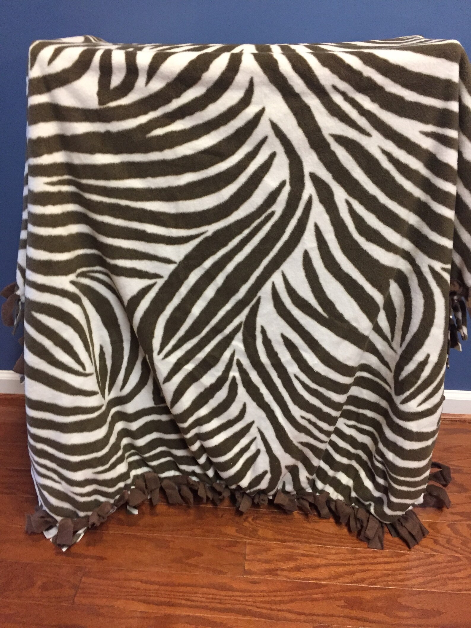 Zebra Fleece Tie Blanket Zebra Throw Blanket Zebra Blanket Etsy