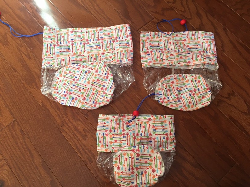 Clear Plastic Toy Storage Bag Set of 3 Arrow Print Bags Etsy
