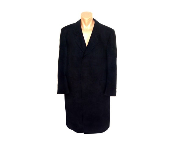 navy blue overcoat