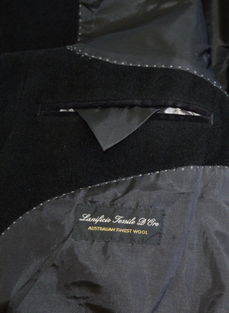 Mens Overcoat Vintage Men Black Long Coat New wool Australian Finest Wool