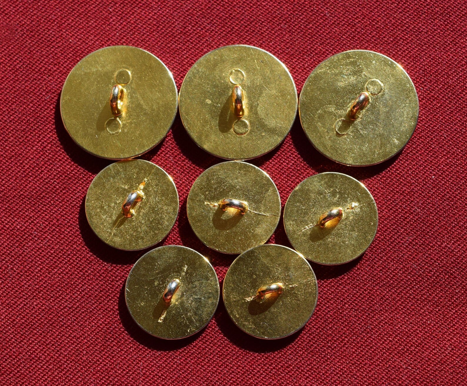 Vintage buttons / Gold metal buttons / Golden button / Set of Etsy