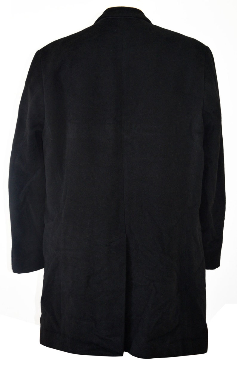 Mens Overcoat Vintage Men Black Long Coat New wool Australian Finest Wool