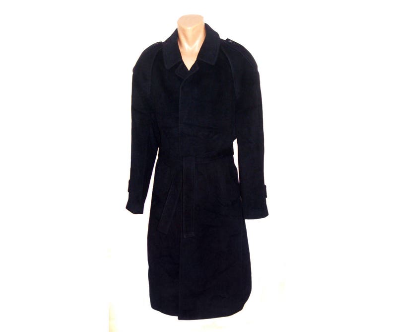 Andre Francois Men Wool Coat Jacket Overcoat Winter Vintage Man Frock Mens long Coat Classic navy blue
