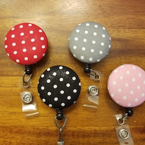 Polka Dot Badge reels for work or school IDs.