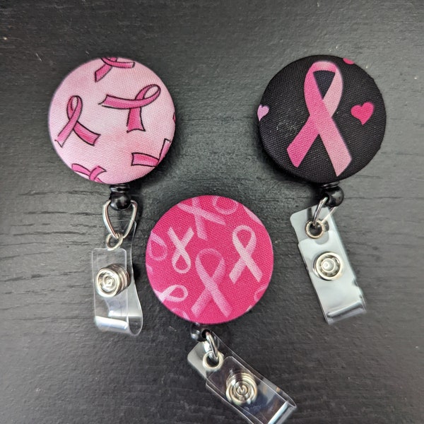 Breast Cancer Awareness badge reel for work or school IDs